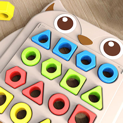 Fun Owl Pairing Shapes with Pattern Cards Two Players Challenge - 104