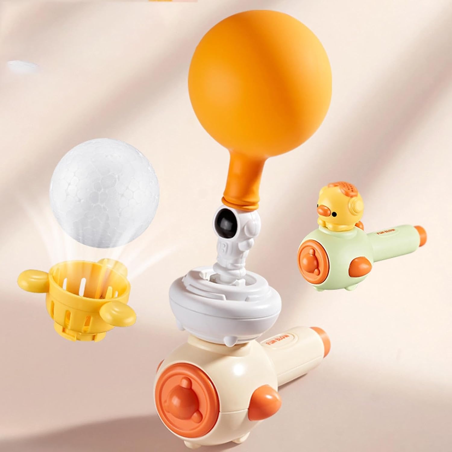 Fidtoy 3 in 1 Blower Floating Balloon Ball Activity Toy for Kids – Montessori Breathing Training Toy with Floating Ball, Balloon Launcher & Whistle Game for Ages 3+