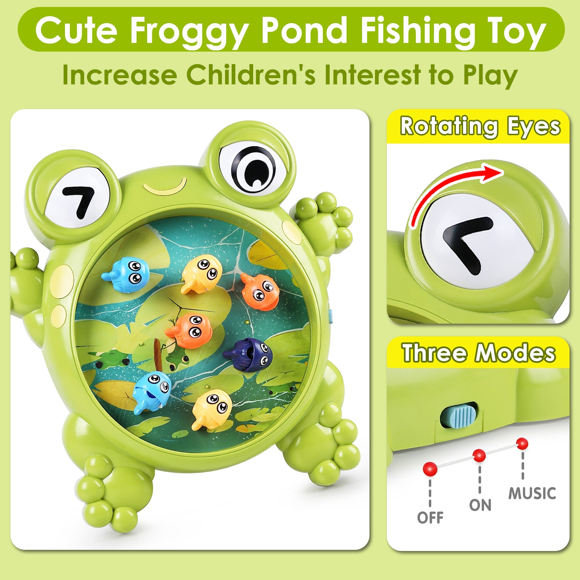 Fidtoy Frog Fishing Game Toy for Kids Age 3+