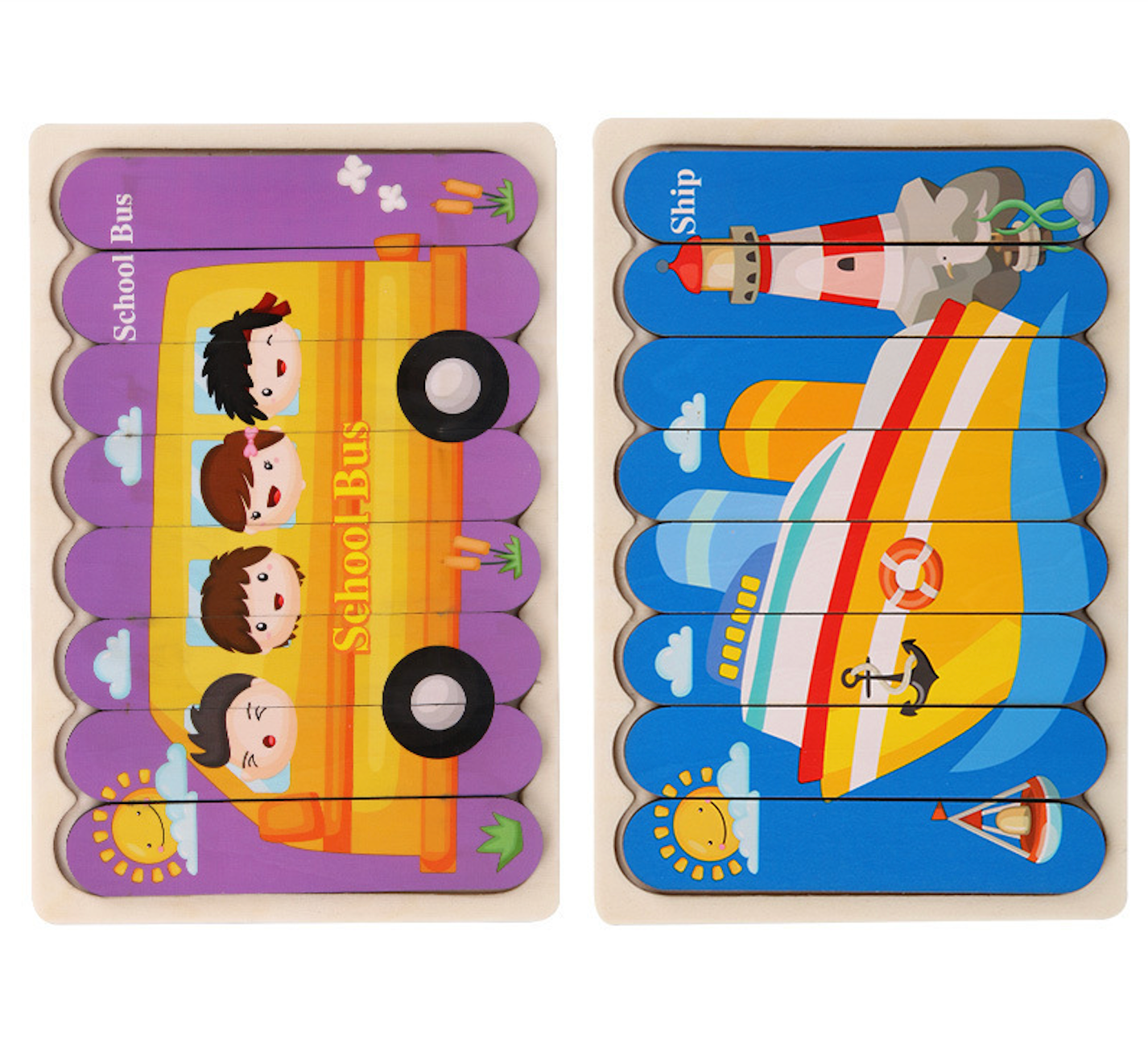 Juegos de rompecabezas Montessori reversibles (juego de 2)
