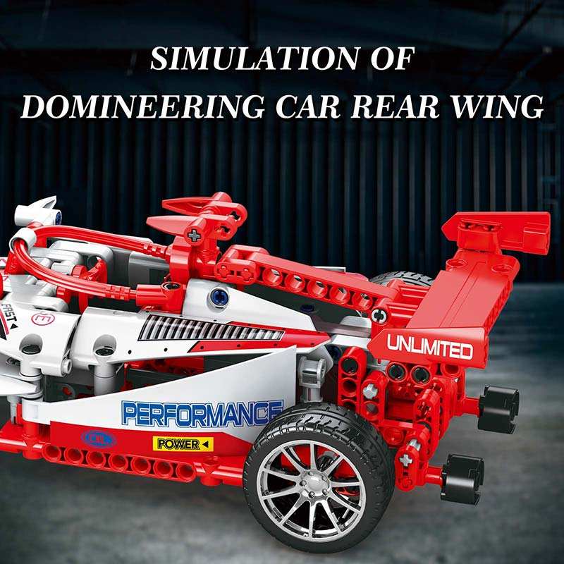 Modelo de bloques de construcción de coche de carreras de alta velocidad de 448 piezas - MB012