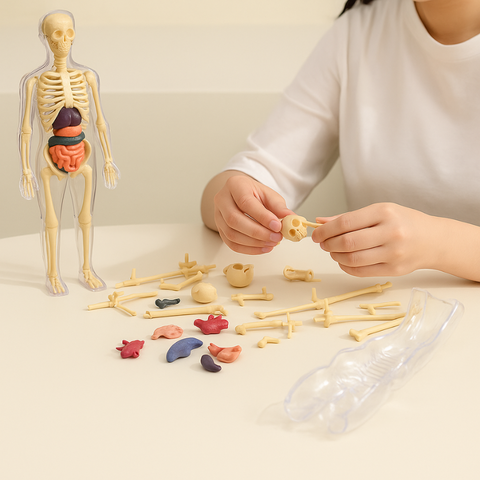 Juguete de Ensamblaje de Esqueleto Humano para Niños – Modelo de Aprendizaje de Anatomía Montessori