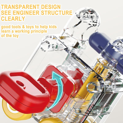 Fidtoy Transparent Transport and Shape Recognition Lock and Key Set 3 Pieces | Plastic Vehicle Unlocking Toy, Color Matching Cars, Fine Motor Skills, Shape Recognition & Pretend Rescue Play Age 3+