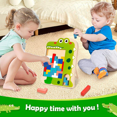 Jeu de construction de dinosaures Montessori pour enfants – Kit d'apprentissage STEM pour la motricité fine