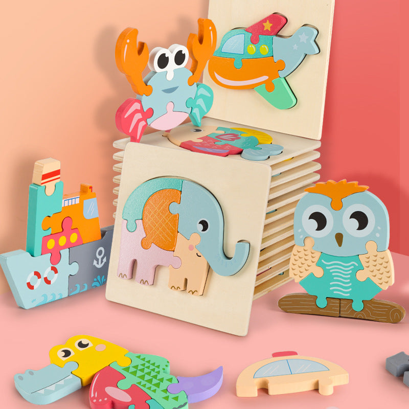 Level 2 Montessori Puzzles 6 Pack - Eco-Friendly Wooden Puzzles Set#2