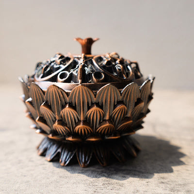 Buddha Stones Tibetan Lotus Shaped Purify Incense Burner Incense Burner BS 2