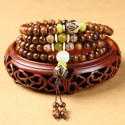 Bracelet de protection et de calme Mala Foviel en bois de rose tibétain — image 1