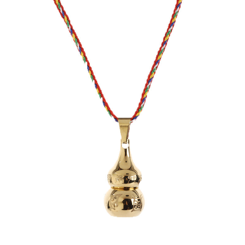 Buddha Stones Tibetan Yin Yang Symbol Gourd Harmony Titanium Steel Necklace Pendant Necklaces & Pendants BS 3