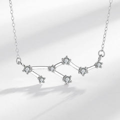 Collar Foviel de plata de ley 925 con las 12 constelaciones del zodiaco