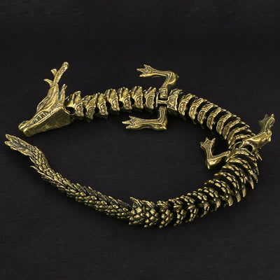 Buddha Stones Brass Copper Dragon Wealth Luck Protection Statue Figurine Home Decoration Decorations BS 4