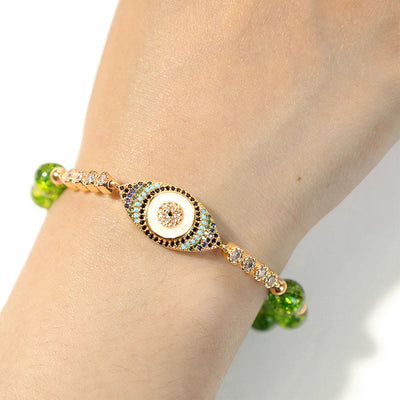 Bracelet Foviel Œil Protecteur en Péridot Naturel pour l'Abondance
