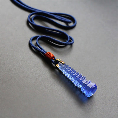 Buddha Stones Liuli Ancient Pagoda Wisdom Necklace Necklaces & Pendants BS 20