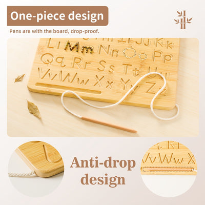 Fidtoy Tableau d'apprentissage en bois avec lettres et chiffres | Jouet d'apprentissage et de comptage Montessori pour enfants de 3 ans et plus