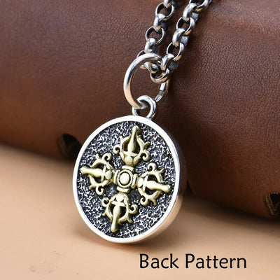 Foviel 925 Sterling Silber Zakiram Göttin des Reichtums Dorje Vajra spirituelle Halskette Anhänger