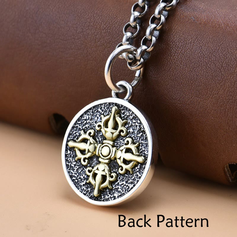 Foviel 925 Sterling Silber Zakiram Göttin des Reichtums Dorje Vajra spirituelle Halskette Anhänger