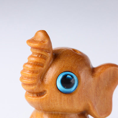 Foviel Sandalwood Small Leaf Red Sandalwood Green Sandalwood Lucky Mini Elephant Carved Protection Decoration