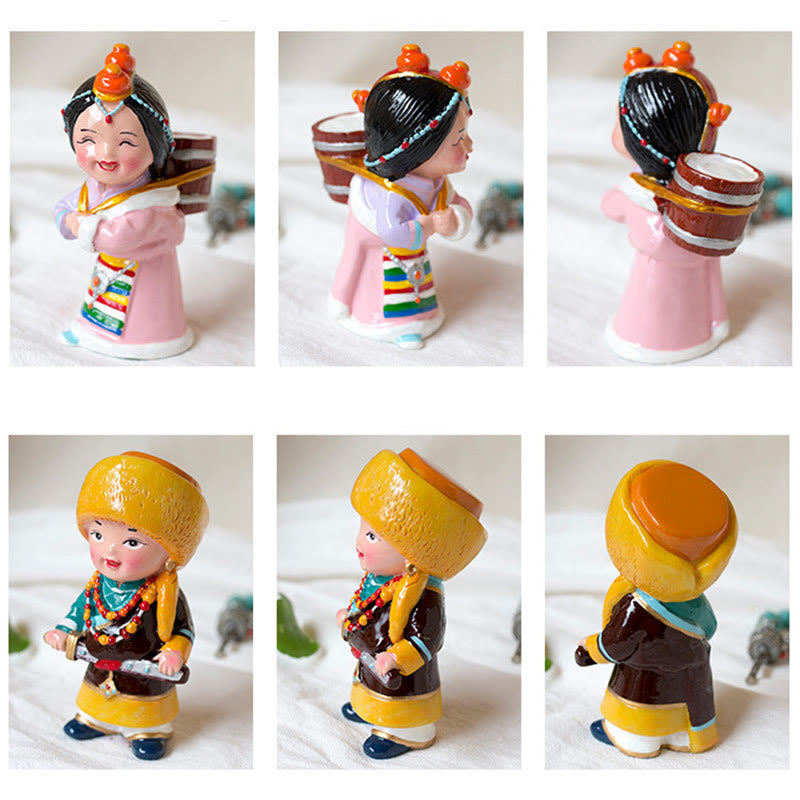 Buddha Stones Hand Painted Tibetan Figures Creative Home Office Car Decoration Ornament Desk Decoration BS 2