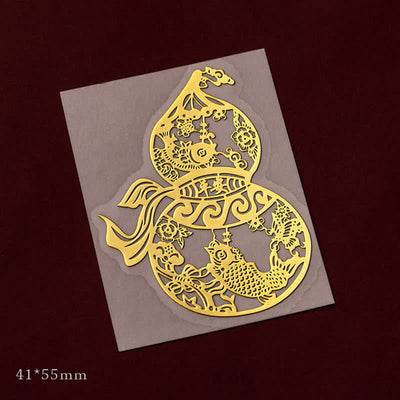 Buddha Stones 12 Chinese Zodiac Blessing Wealth Fortune Phone Sticker Phone Sticker BS Peace Gourd Small