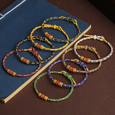 Buddha Stones Handmade Colorful Rope King Kong Knot Braided Luck Bracelet - image 1