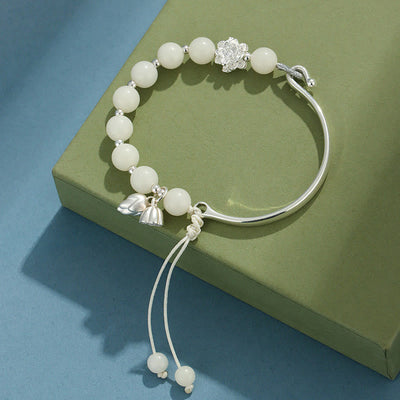 Buddha Stones Bodhi Seed Butterfly Lotus Luck Wealth Bracelet Bangle Bracelet BS Bodhi seed Lotus(Wrist Circumference: 14-15cm)