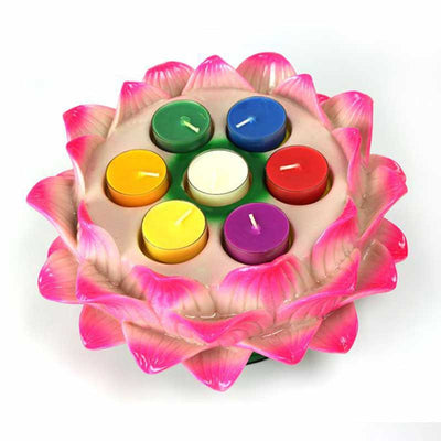Buddha Stones Meditation Prayer Altar Lotus Flower Candle Holder Buddhist Temple Rituals Use Items Prayer Altar BS 6