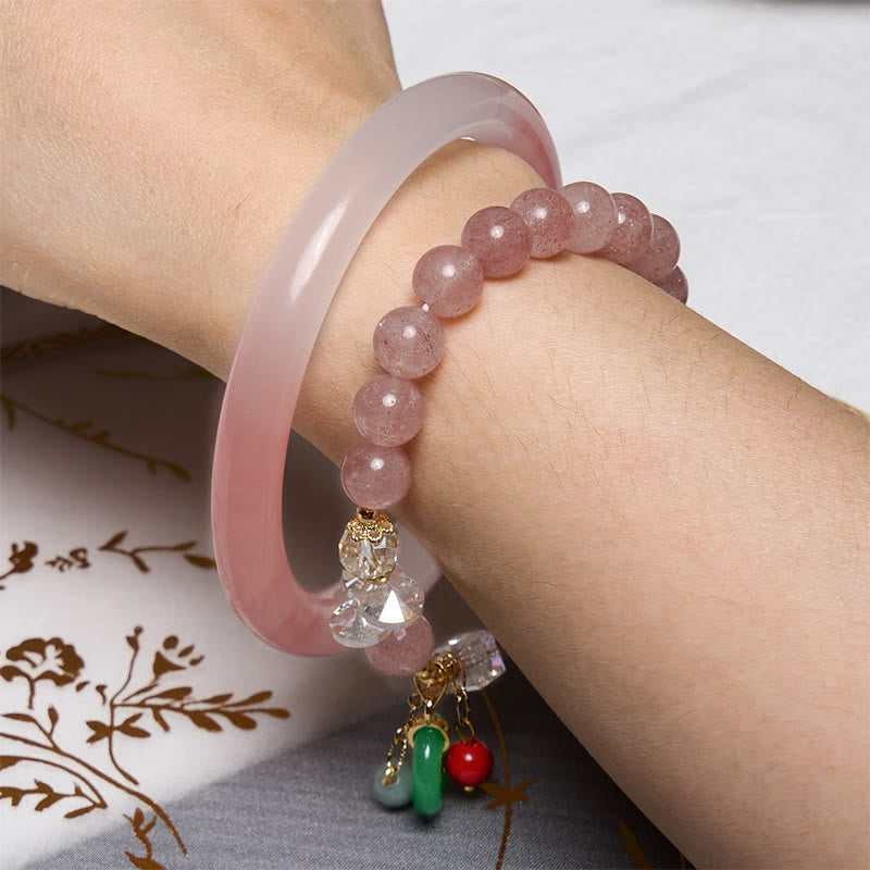 Foviel Attracting Love and Protection Pink Bracelet Bangle Bundle