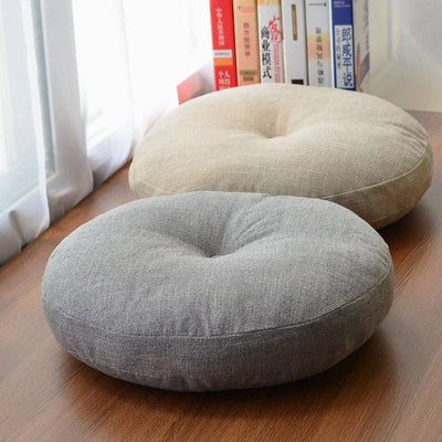 Buddha Stones Lotus Simple Pattern Linen Meditation Seat Cushion Home Living Room Decoration Decorations buddhastoneshop 9