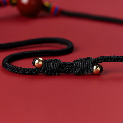 Buddha Stones Cinnabar Bead Blessing String Necklace Pendant Necklaces & Pendants BS 6