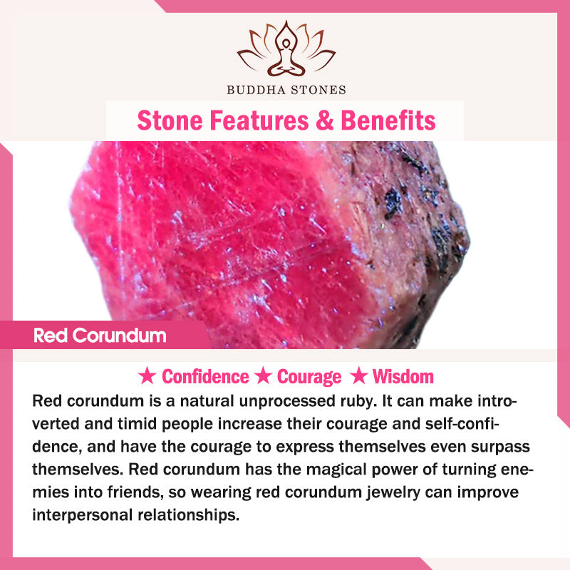 Buddha Stones Emerald Crystal Red Corundum Confidence Courage Ring Earrings Necklace Pendant Necklaces & Pendants BS 13