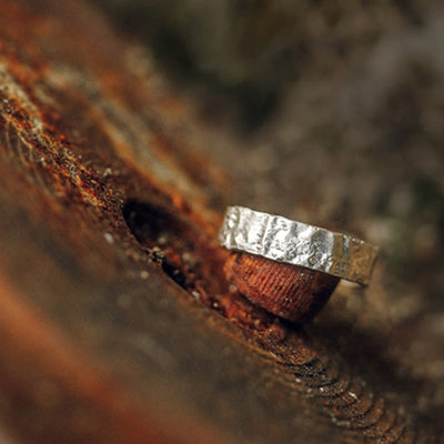 Foviel 925 Sterling Silber Einfaches Design Segen Paar Ring