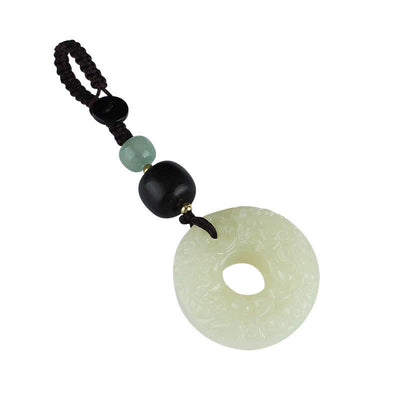 Buddha Stones PiXiu Jade Peace Buckle Abundance Wealth Key Chain Key Chain BS 13