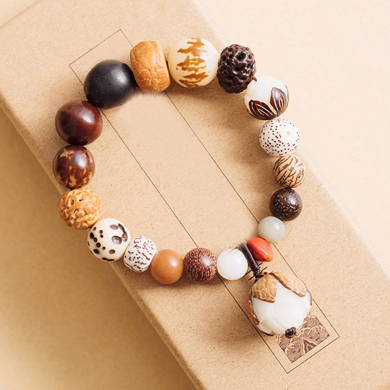 Buddha Stones Bodhi Seed Lotus Wisdom Peace Wrist Mala Bracelet Bracelet BS 18cm