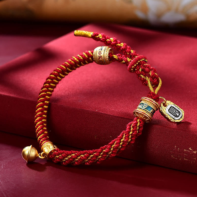 Foviel Tibetische Om Mani Padme Hum Geschnitzte Zakiram Göttin des Reichtums Charm Amulett Armband