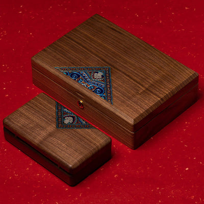Buddha Stones Vintage Handmade Black Walnut Wood Jewelry Storage Box Wooden Gift Box Jewelry Storage Box BS 14
