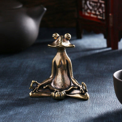 Buddha Stones Mini Small Frog Turtle Koi Fish Snail Crab Copper Wealth Home Decoration Decorations BS Frog Decoration&Incense Burner