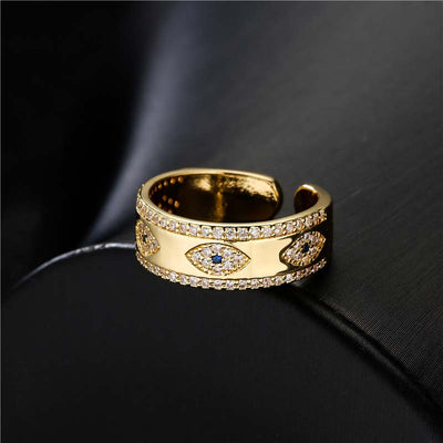 Buddha Stones Evil Eye Luck Blessing Copper Ring Rings BS Copper