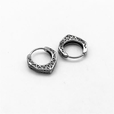 Buddha Stones Viking Hoop Titanium Steel Balance Earrings Earrings BS 9