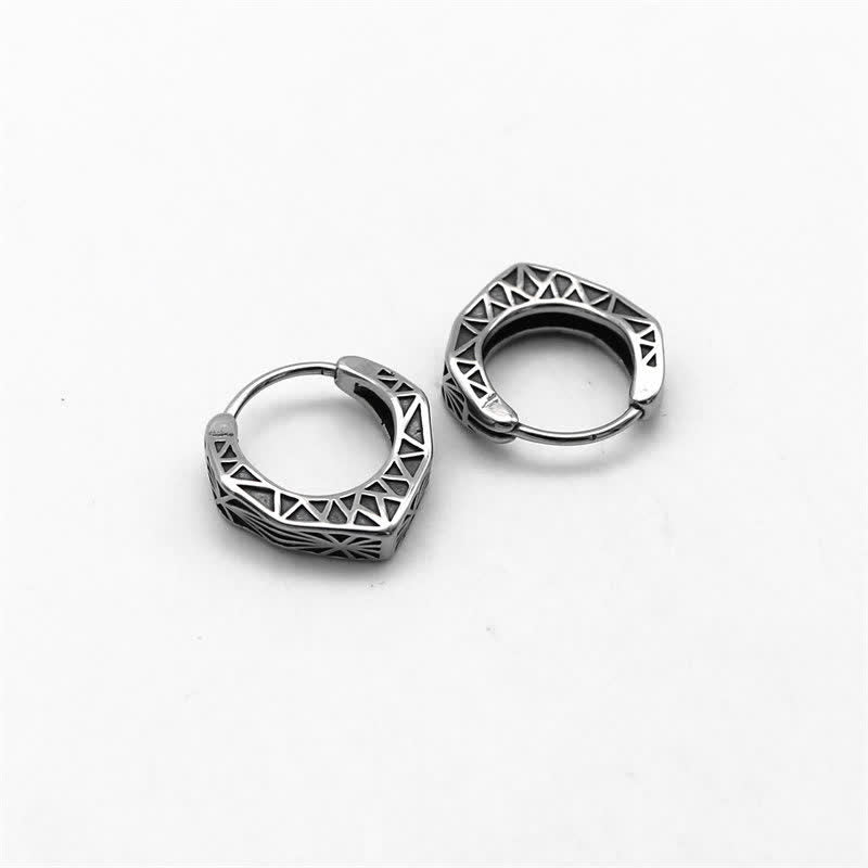 Buddha Stones Viking Hoop Titanium Steel Balance Earrings Earrings BS 9