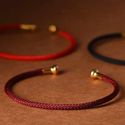 Buddha Stones Simple Design Handmade Luck Braid String Cuff Bracelet Bracelet BS 9