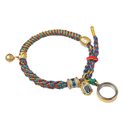 Foviel Tibetische Om Mani Padme Hum Geschnitzte Zakiram Göttin des Reichtums Charm Amulett Armband