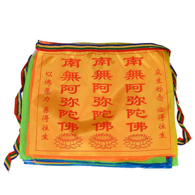Buddha Stones Tibetan 7 Colors Windhorse Letter Auspicious Lotus Outdoor 21 Pcs Prayer Flag TIBETAN PRAYER FLAGS buddhastoneshop 8