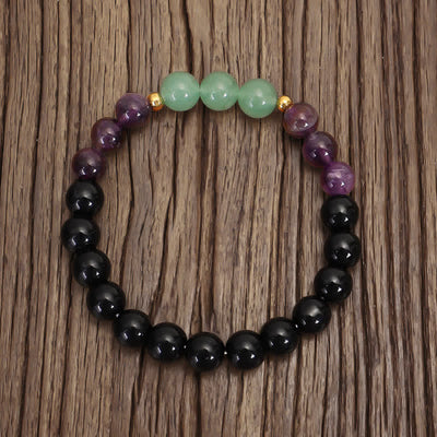 Buddha Stones 108 Mala Beads Amethyst Green Aventurine Lotus Meditation Bracelet - image 10