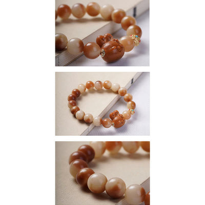 Buddha Stones Natural Bodhi Seed Lovely Rabbit Peace Bracelet Bracelet BS 5