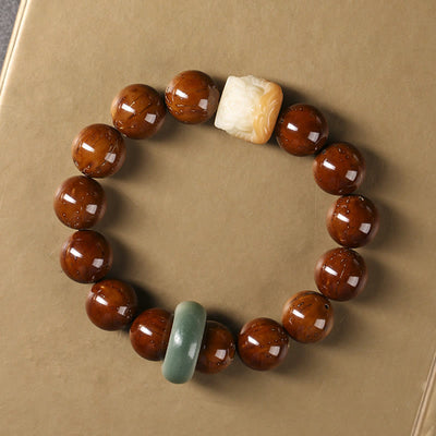 Buddha Stones Purple Bodhi Seed Dancing Lion Wisdom Bracelet Bracelet BS 2