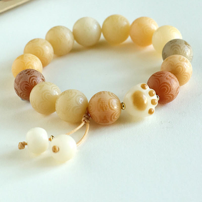 Buddha Stones Bodhi Seed Om Mani Padme Hum Carved Harmony Bracelet Bracelet BS 10