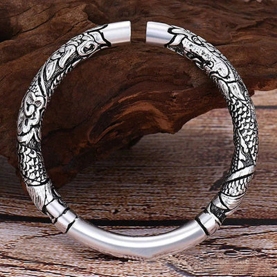 Buddha Stones Dragon Auspicious Clouds Luck Protection Bracelet Adjustable Bangle Bracelet Bangle BS 5