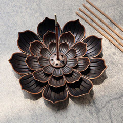 Buddha Stones Creative Six-hole Lotus Incense Burner Incense Burner BS main