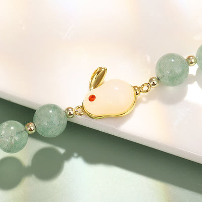 Foviel Year of the Rabbit Natural Green Aventurine Luck Bead Bracelet