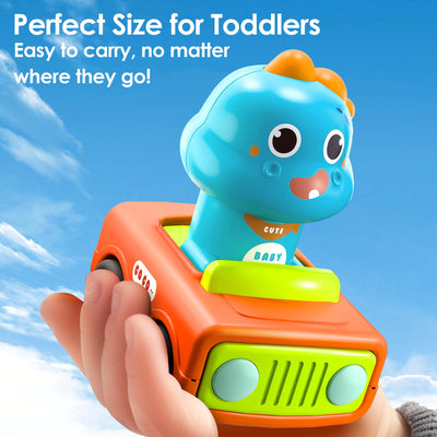 Fidtoy Coche de juguete de dinosaurio con sistema de fricción para bebés y niños pequeños