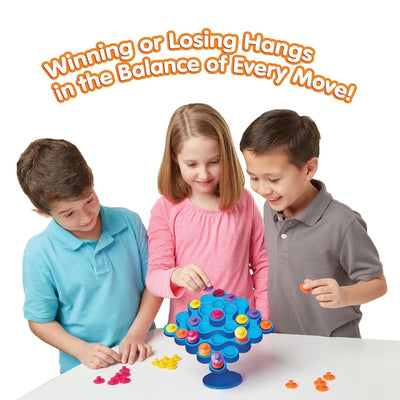 Fidtoy Topple Balance Family Game for Kids & Families | Plastic Stacking Strategy Board Game, 48 Game Pieces, Dice, Tilting Tower, Spatial Reasoning & STEM-Style Balance Game Age 6+